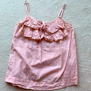 Loft ruffled tank, ballet pink